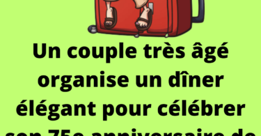 Un couple très âgé dîne avec élégance